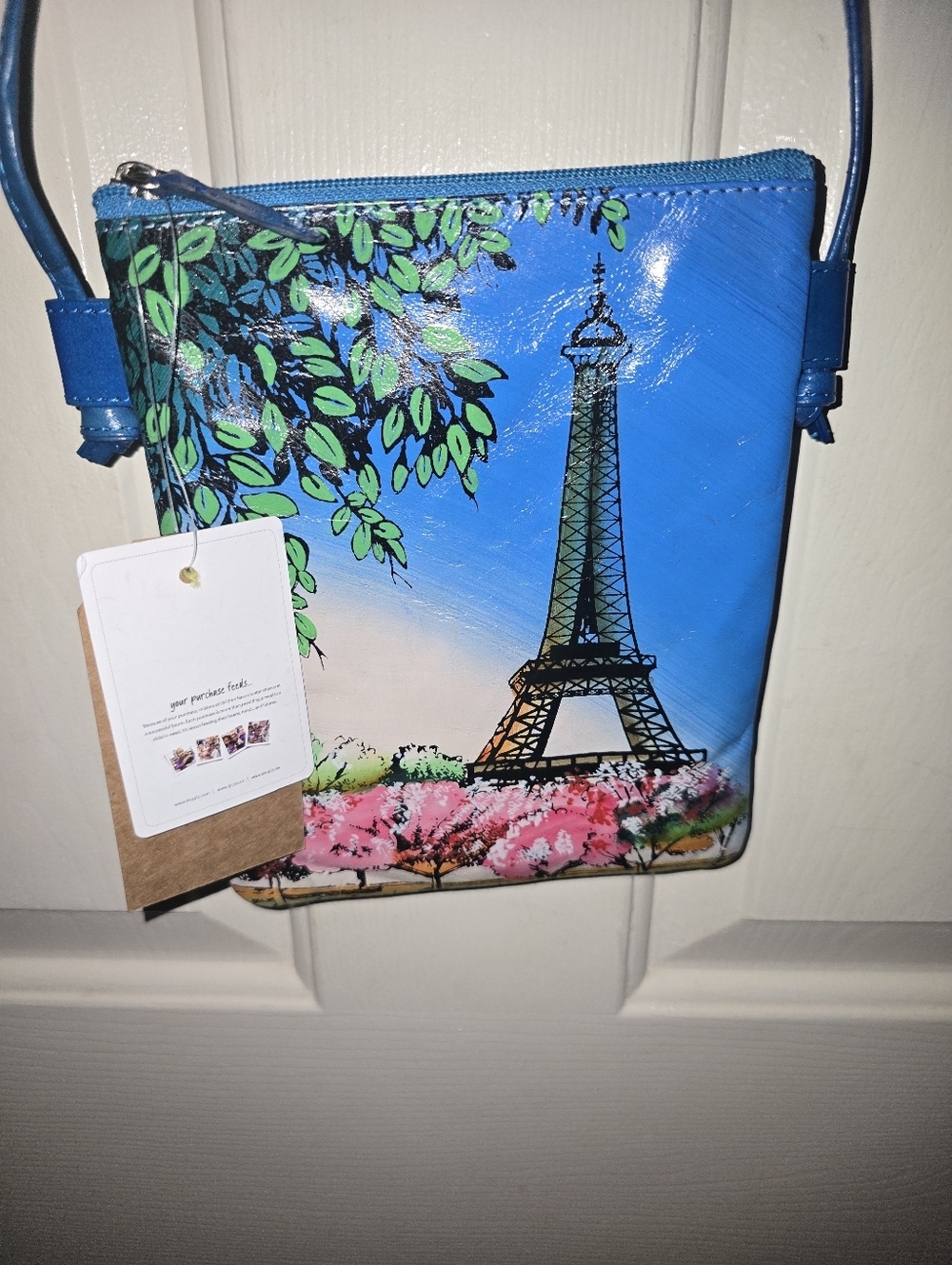 🗼NWT Blue Eiffel Tower Crossbody Bag (Genuine Leather)